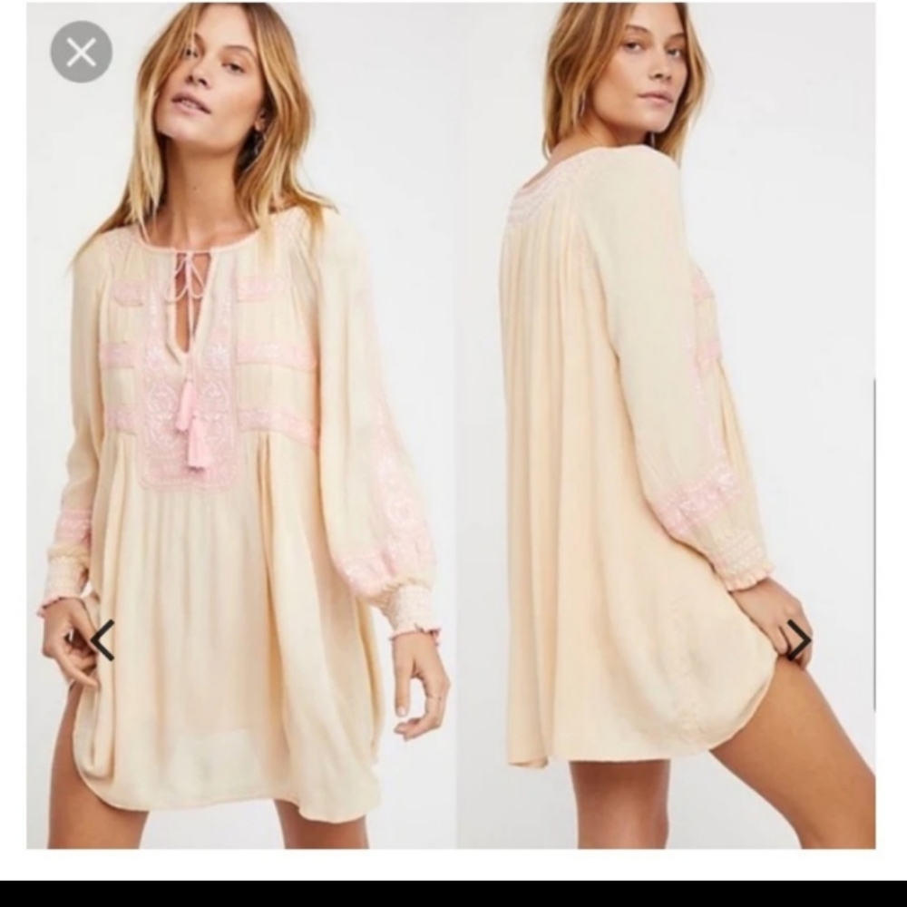 SOLD.  Free People Champagne Bubble Mini Willow Dress